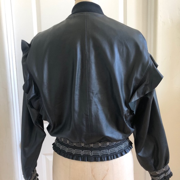 Joie Ruffle Lamb Leather Jacket - Picture 6 of 7